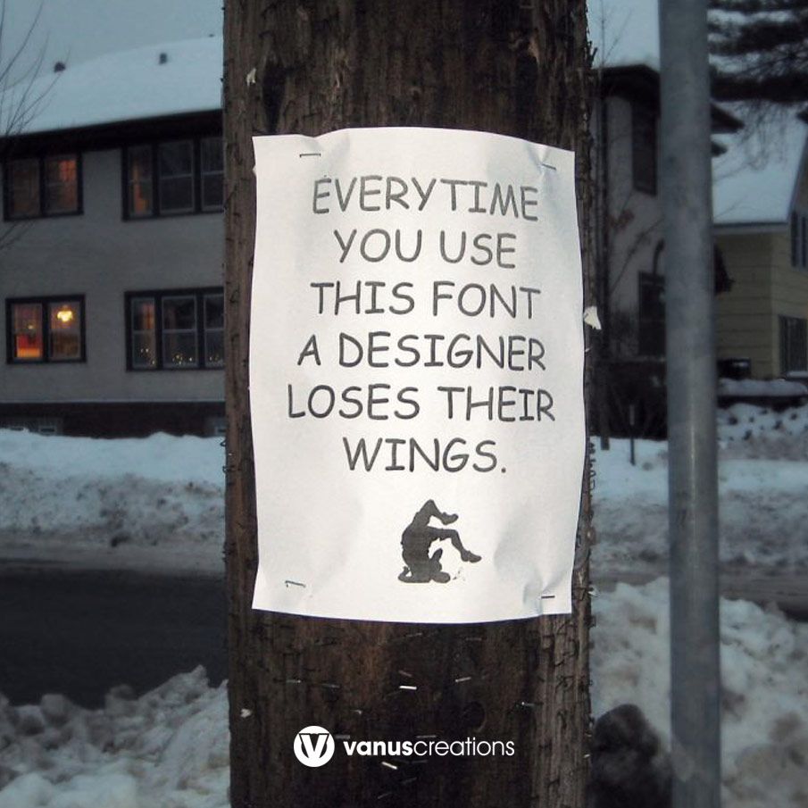 vanuscreations's tweet photo. #nocomicsans

https://t.co/bwyZPxvO7T
#vanuscreations #designtheworld #creative #fontsmatter #design #graphicdesign #webdesign #webdevelopment #coding #illustration  #logo #logos #teeshirt #tshirt #apparel #screenprinting #printing #advertising #brochures #packaging https://t.co/p28FD4IpYK