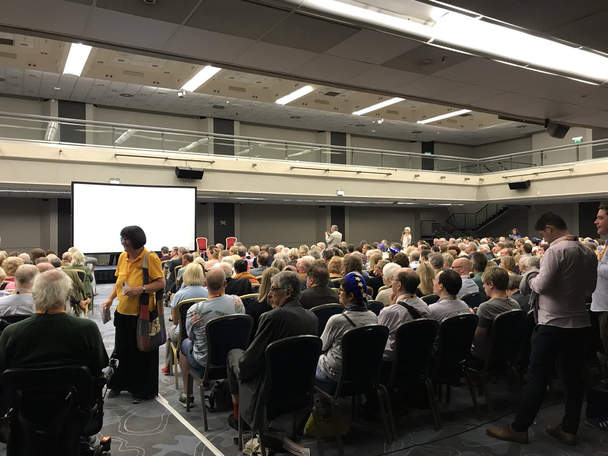 CJLittlemore's tweet photo. Standing room only at a jam packed @nick_clegg talk at #LibDemConf18! https://t.co/R4FZCmcjMN