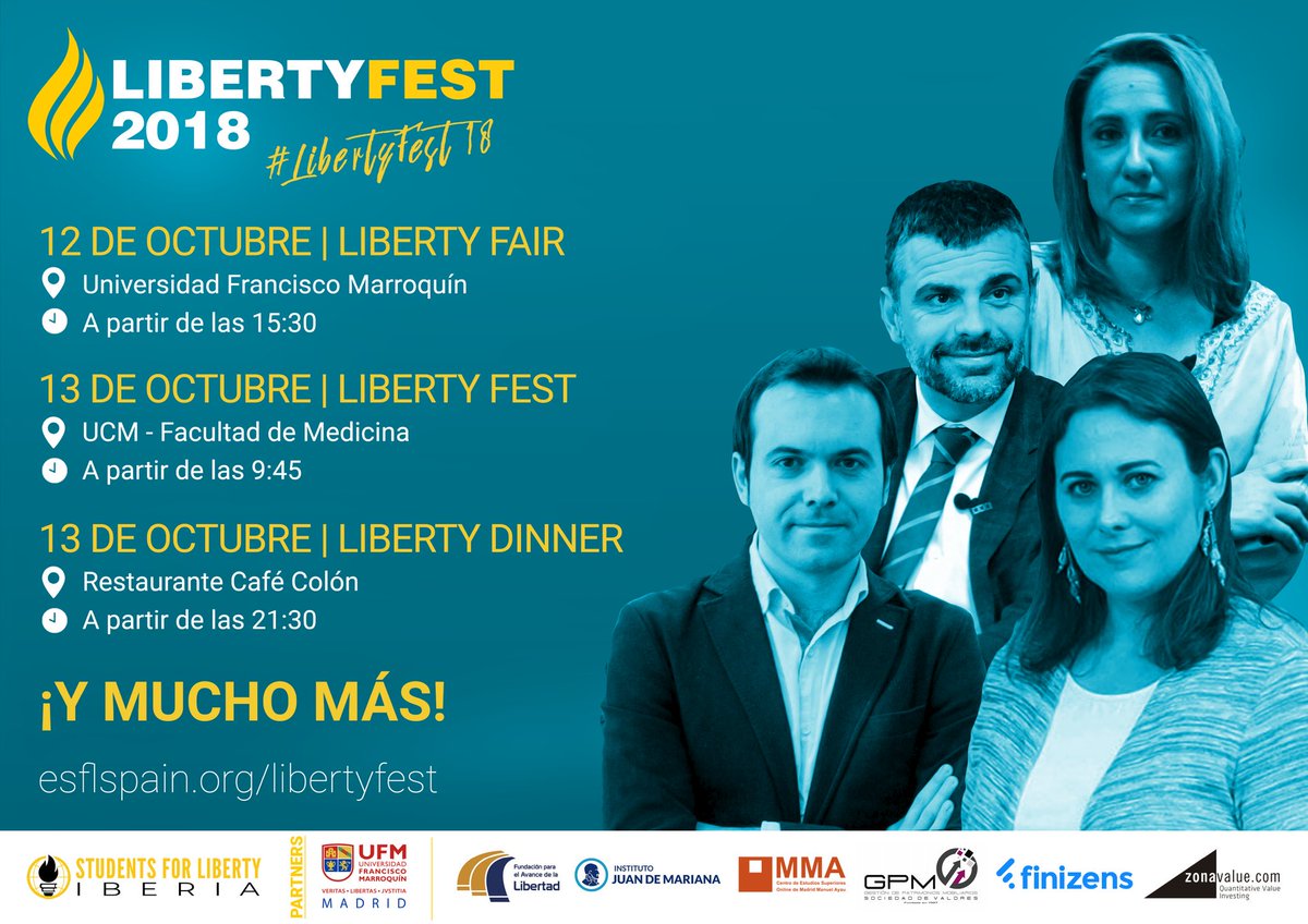 SFLSpain's tweet photo. El registro al #LibertyFest18 es GRATUITO y puedes hacerlo desde el móvil aquí:

https://t.co/hzcPgejtFs

Y, si todavía dudas de si el programa merece la pena, échale un ojo aquí:

https://t.co/vAPHMrr7En https://t.co/ofFrcUTMyd