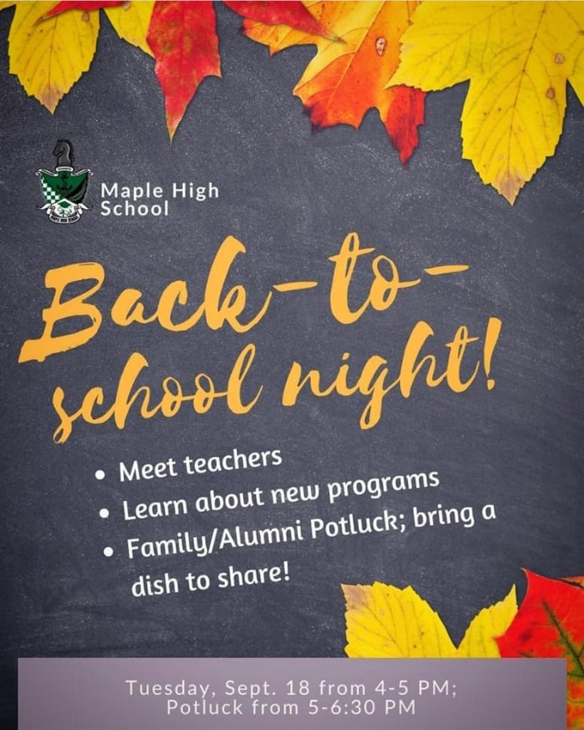 KatyKazi's tweet photo. #BackToSchool2018 @Maple Tuesday September 18! #Avid #commitment #familytime Family Potluck! Alumni Welcome! Please come congratulate our #inaugural #Avid #class 4pm on Tuesday!!  @msinstagrahm @ac0sta5 @SchelBrown @IsidroCarrasco5 @CandiceGrossi @AVID4College @murrayvicki1 https://t.co/02eAjvmM0e