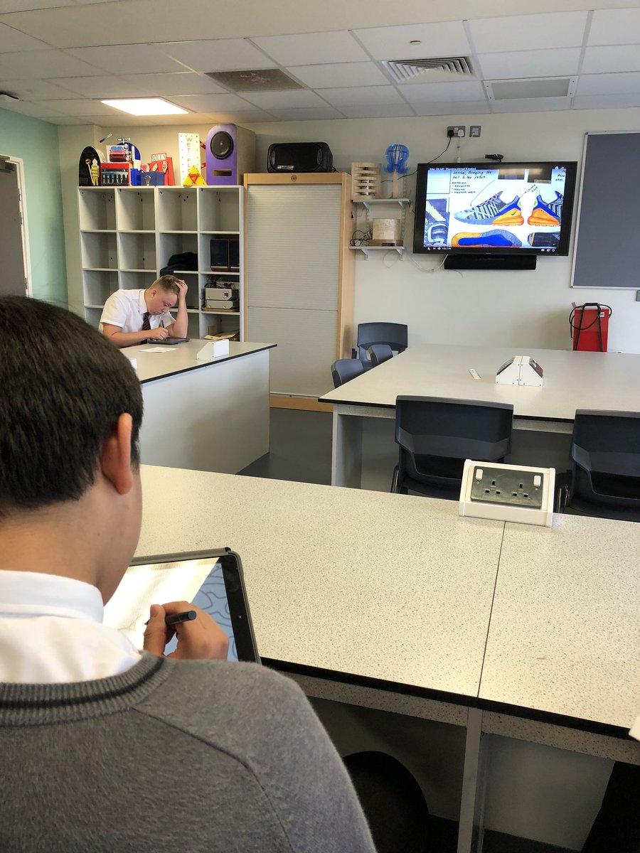CyresDt's tweet photo. Year 13 working on the Air Max 1 project using the @ConceptsApp and the new iPad. Students viewed last years #NikeOnAir winners for inspiration.#Miniswoosh #Appleteacher #ipaded #Stcyreschat #AppleEDU https://t.co/9k77dzSW6E