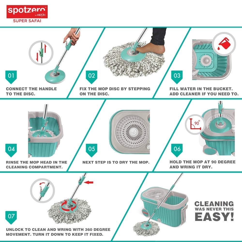 dear sir/mam 
hurry up 60% off, limited offer on product - Spotzero by Milton Elite Spin Mop with Bigger wheels &amp; Auto Fold Handle for 360 Degree Cleaning (Aqua Green, Two Refills)

if you are interested, pls feel free to contact me!
link : amzn.to/2xgZh57