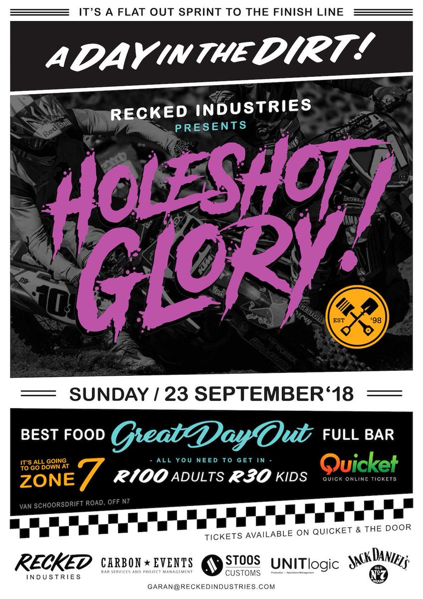 WIN double tickets to #HoleshotGlory taking place the Sunday in Cape Town.
Just RT to stand a chance of winning!
#Motocross #OnTheGas <a href="/RedBullZA/">Red Bull South Africa 🇿🇦</a>