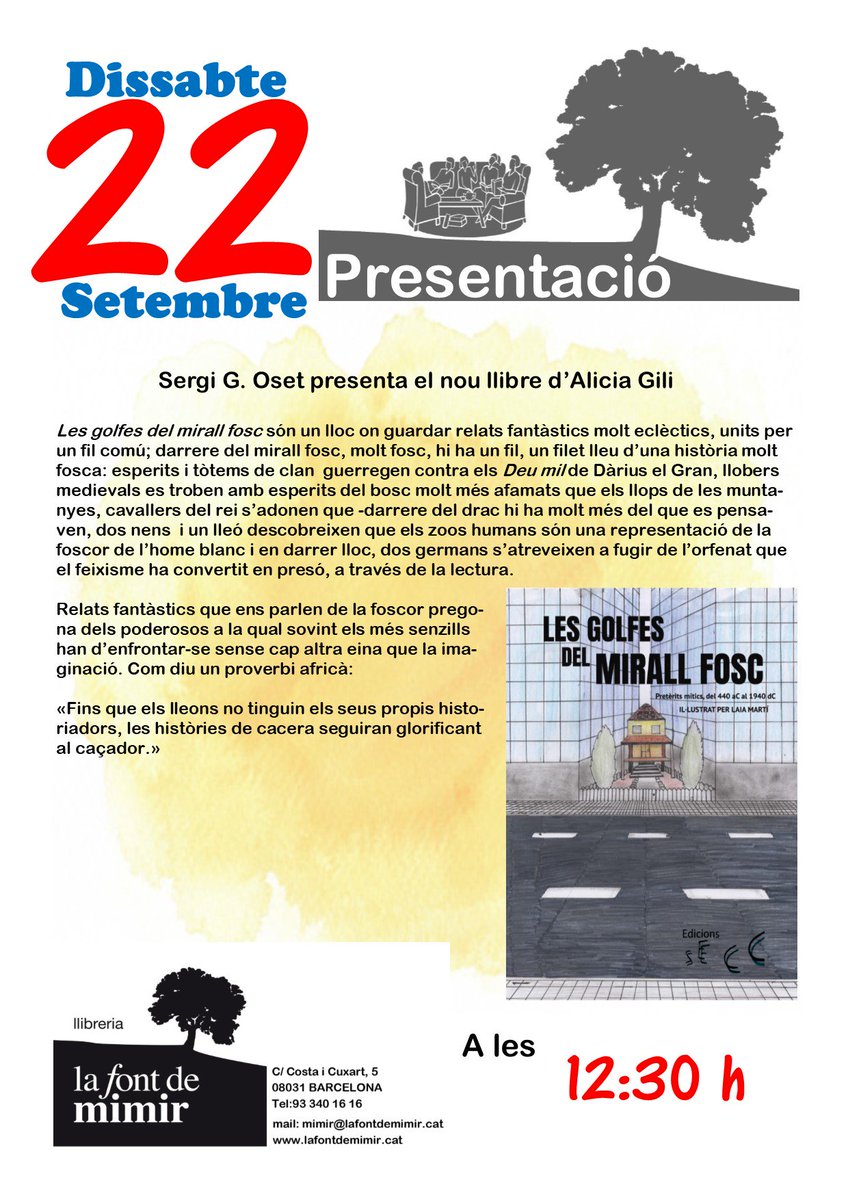 FONTMIMIR's tweet photo. #NEWS de les #activitats de La Font de Mimir #setembre2018
https://t.co/59slB8mhUa #agenda @AliciaGili @IsabeldlRio @lamevaperdicio @victorbaroja @bcnliteratura @bcncultura @Bcn_NouBarris @bcn_hg https://t.co/mg5GoCq3wL