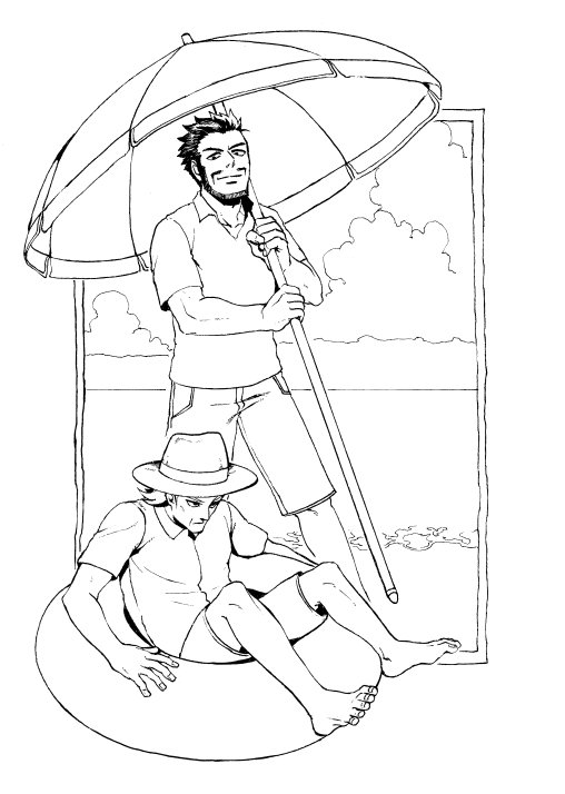 表紙の線画は描いた 