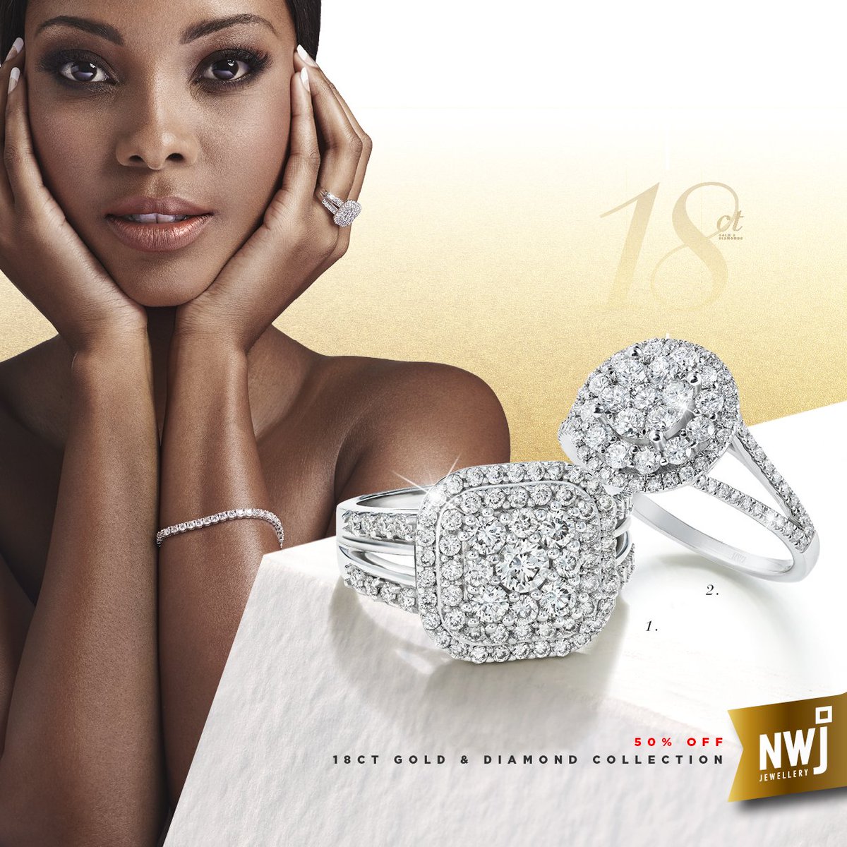 NWJ_Jewellery's tweet photo. Say โyesโ to your dream ring.
18ct Gold & Diamond Rings:
1. Value R81 538, Less 50% R40 769- TDW = 1.32ct;
2. Value R38 460, Less 50% R19 230 - TDW = 1.00ct.
Visit our Little Black Books of Diamonds https://t.co/j6uLjFvZt2
#diamondprocess https://t.co/wYtGyZfOj6