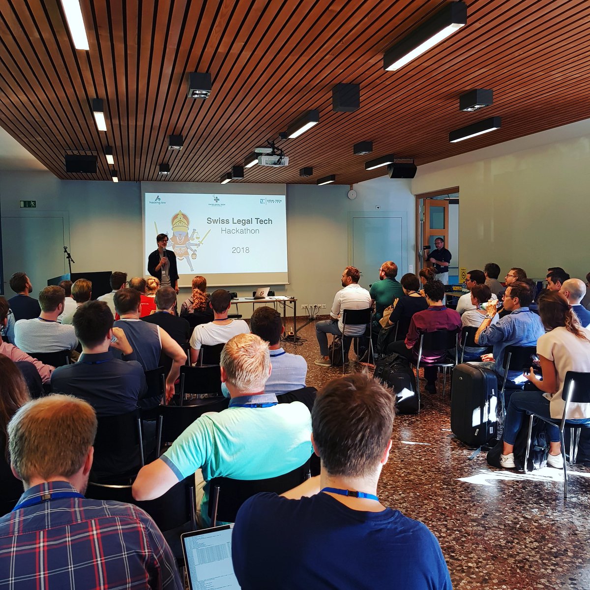 jurawirdleicht's tweet image. It&apos;s on! #swisslegaltech2018 - looking forward to what the next 48 hours of #hackinglaw will bring! We @lawandcode and @LegalAutomation are on the ground working on innovative #legaltech 💡