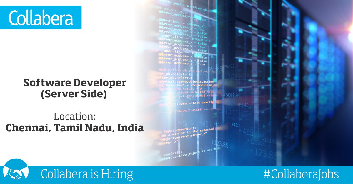 Collabera_India's tweet image. We are looking for #SoftwareDeveloper #serverside having the knowledge of #PerlScripting #C #C++ to join our client team in #chennai #tamilnadu
Apply now: bit.ly/2NiLUeN
#talentacquisition #recruiting #recruitment #HR #engineeringjobs #jobsinchennai