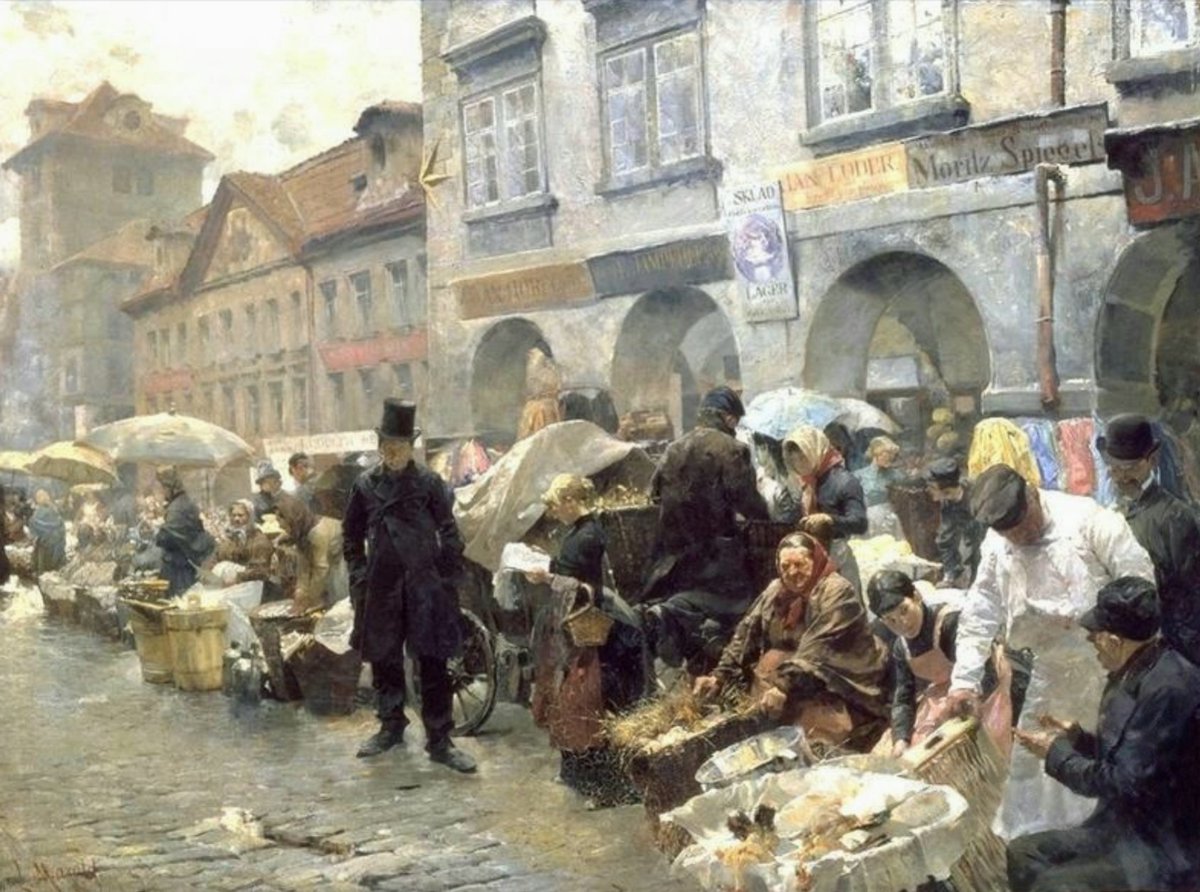 LuciaTassan's tweet image. The egg market in Prague
🎨Luděk Marold 🇨🇿1888 

#MondayMode 

💌Happy start of new week, Twitterfriends!💌
