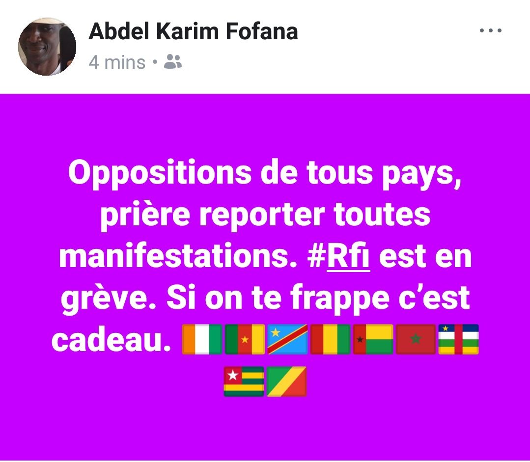 La radio RFI est en grève en ce moment et je viens de voir ça sur Facebook. 😏 Les ivoiriens ne sont plus possibles...
