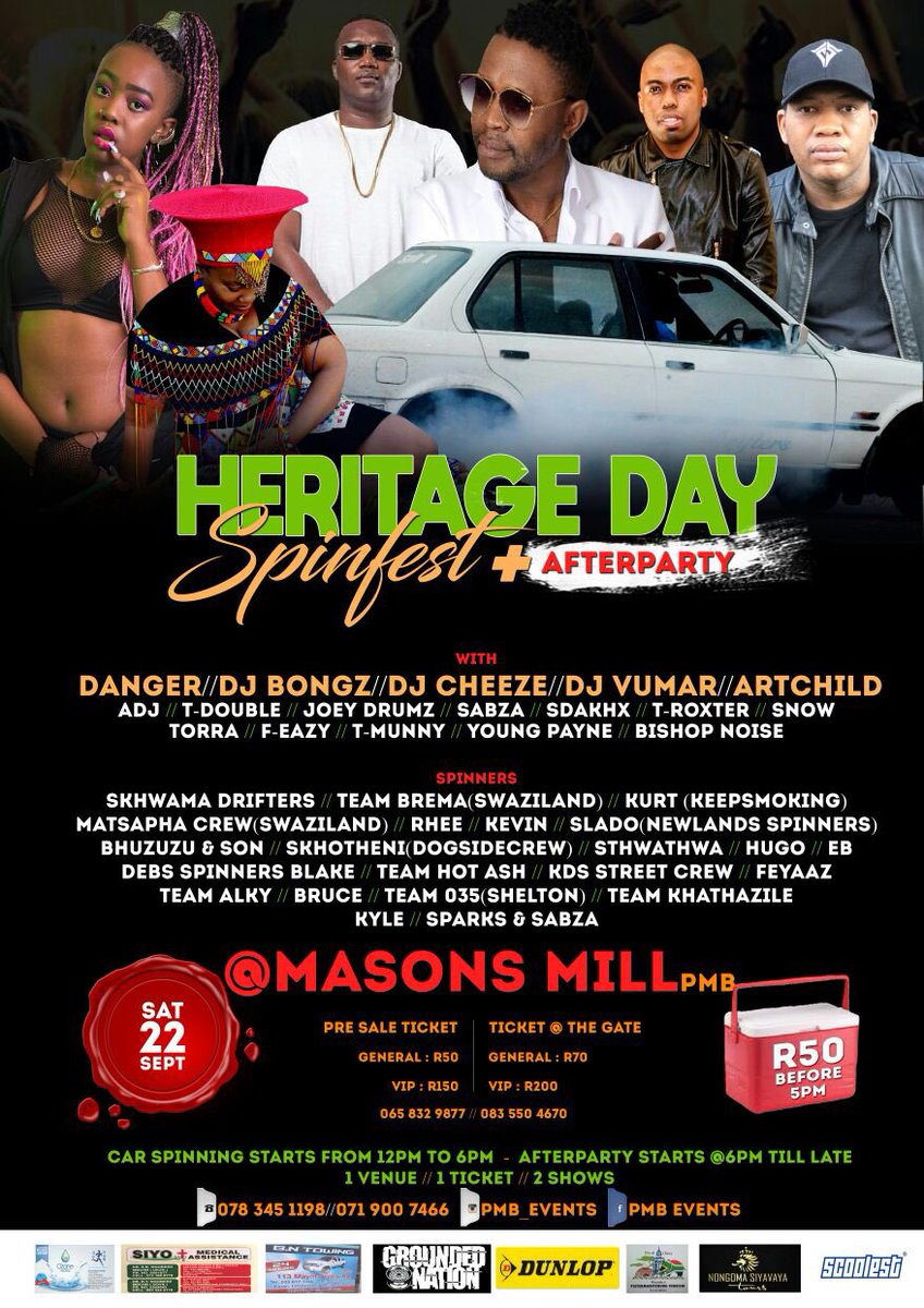 This weekend !!! #HeritageDay #Spinfest 
<a href="/DJVUMAR/">DJ VUMAR</a> <a href="/031movementsa/">031 Movement-Dubane Productions</a> 🔥🔥🔥