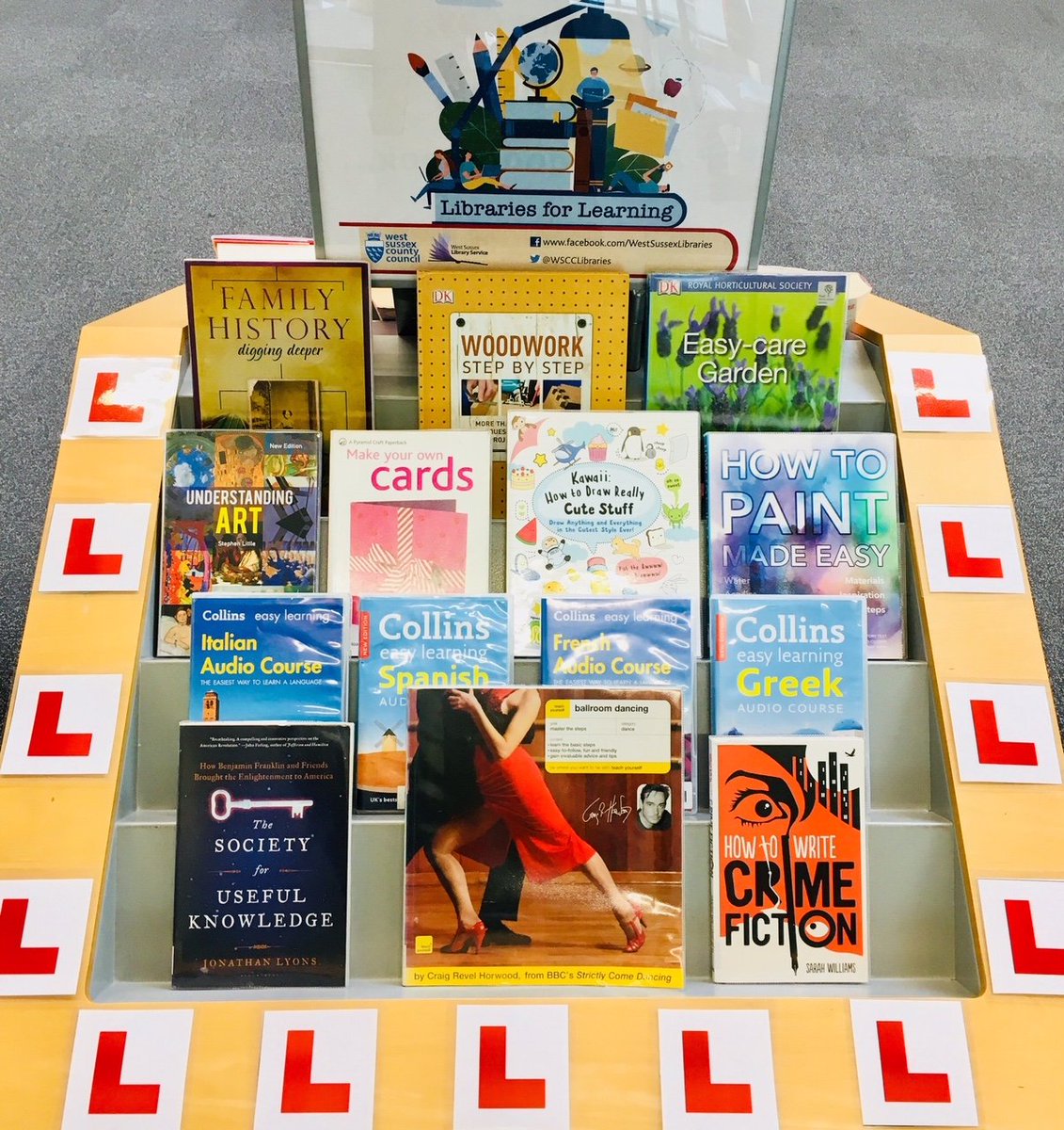 WSCCLibraries's tweet photo. This month you'll find lots of lovely #LibrariesForLearning displays in your local library, like this excellent display by #CrawleyLibrary. Let us tempt you into learning something new @cclibraryteam #lovetolearn #investinyourself https://t.co/Zsp5cU5U1p https://t.co/NA0GxqWl9P