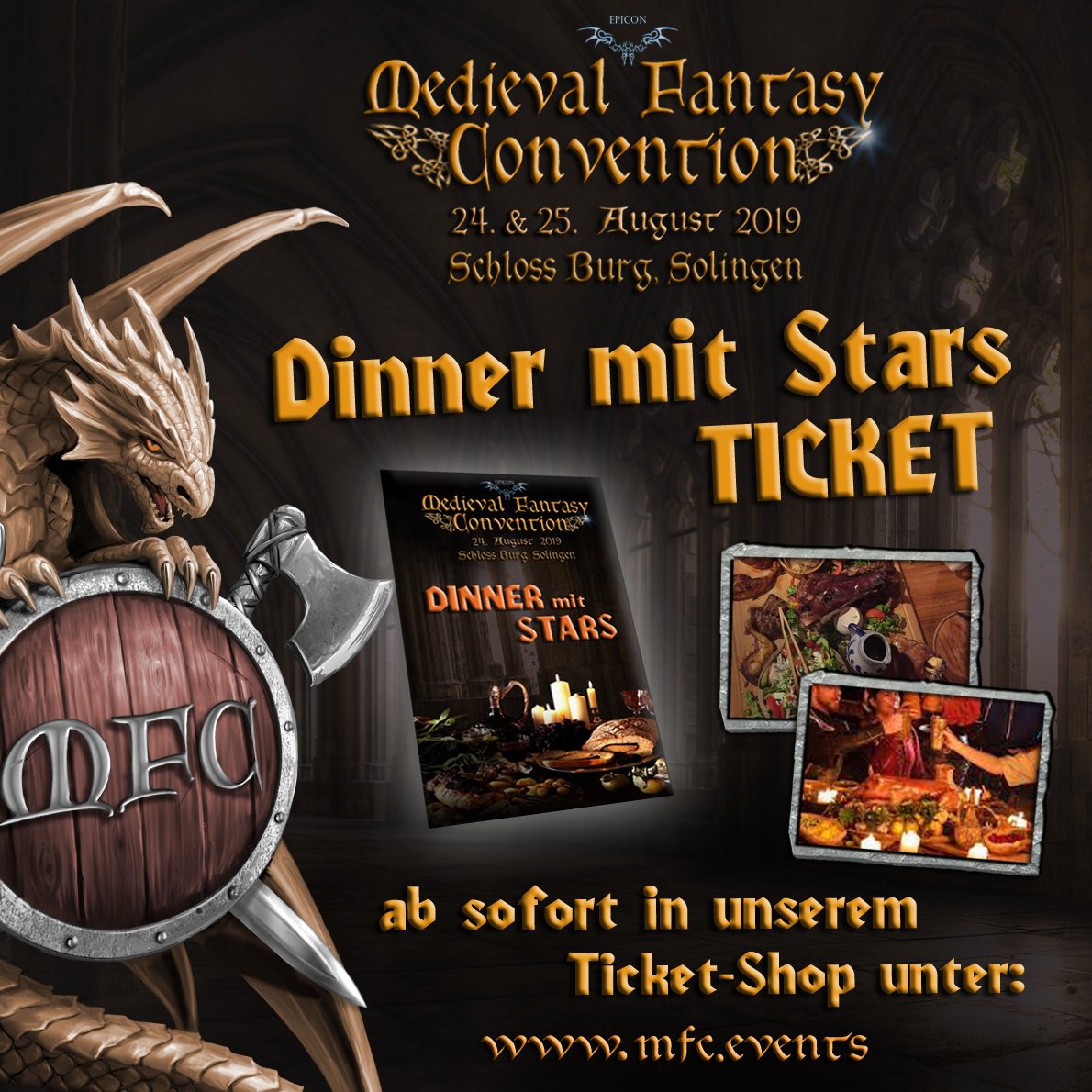 MedievalCon's tweet photo. Special Tickets for "VIP" and "Dinner with Stars" for the MFC IV now available !
https://t.co/TnIMAP8QiP  #MFCon https://t.co/ImMPa3jNJZ