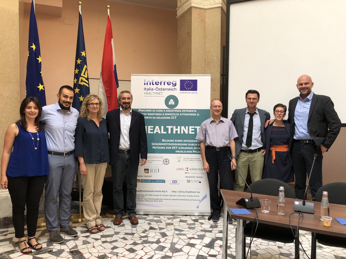HealthNet16's tweet photo. HelthNET project partners gathered in Trieste last July. Going to start pilot activities on #integratedcare and #ICT solutions in Trieste, Feltre-Belluno and Carinthia #interreg #crossborder #eHealth #eCare #healthnetproject https://t.co/XqdiFLVmST