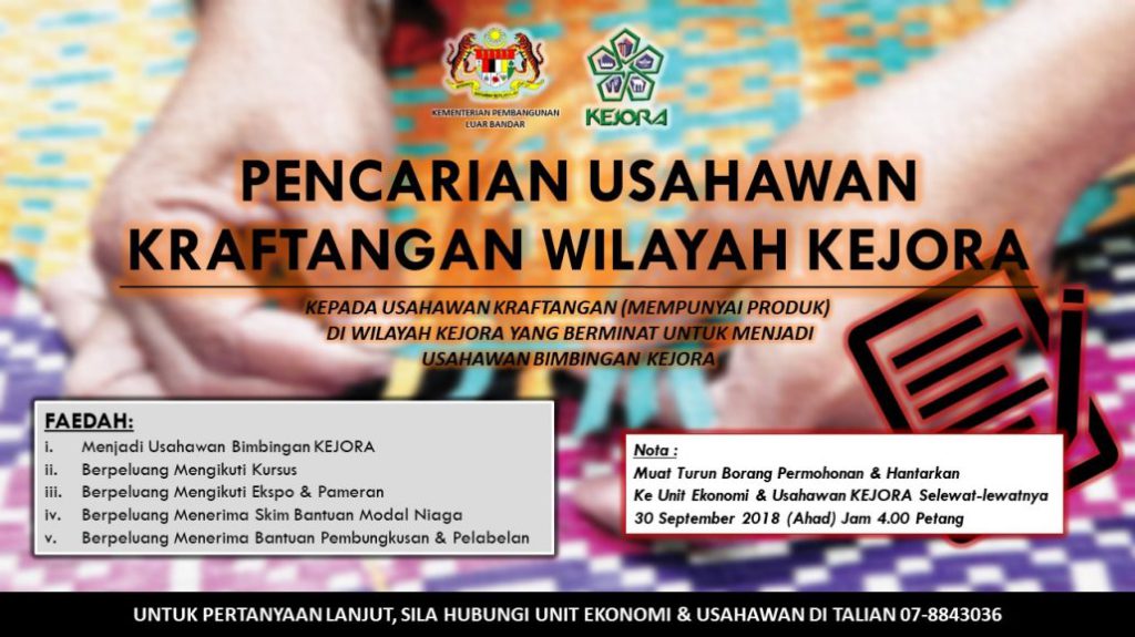 Kejora On Twitter Pencarian Usahawan Kraftangan Wilayah Kejora Https T Co Rffgr2i1qz