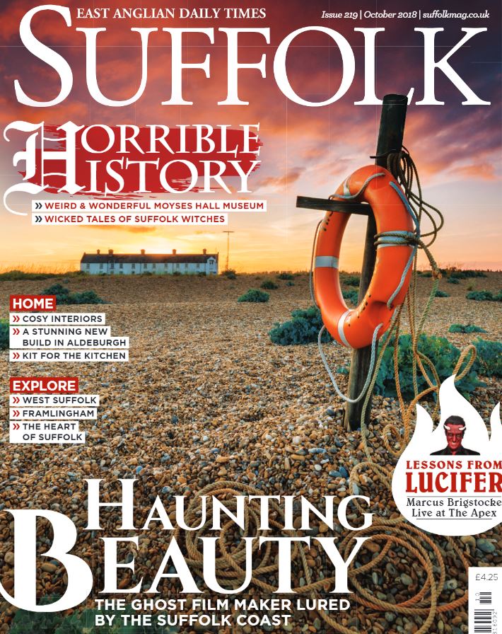 Our October issue is out now including... 🍁

- Our county's dark history ☠️
- Suffolk inspiring Jason Figgis 🎥
- @NT_SuttonHoo new exhibition ⚔️
- Skyscapes above Covehithe 🌌

Plus more!

Single issues ➡️ bit.ly/2BmZd3R
Subscriptions ➡️bit.ly/2pA4uA8