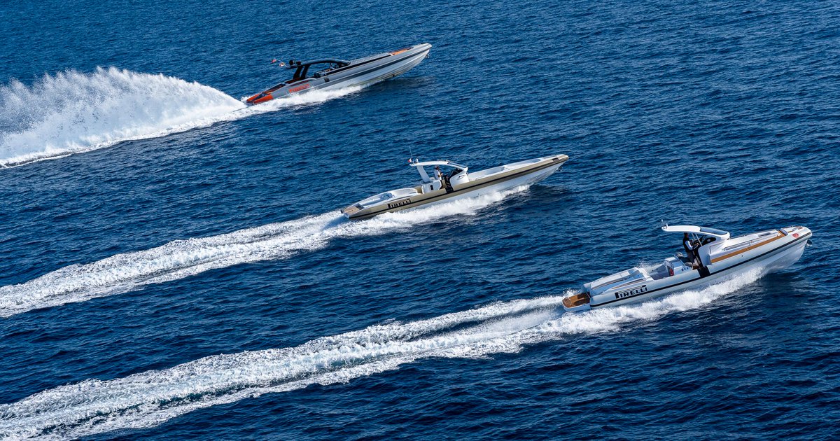 PirelliDesign's tweet image. Pirelli at Cannes Yachting Festival 2018.
Pirelli 1900 - 1400 and 1100 show their power.
#Tecnorib #Speedboat #Pirelli