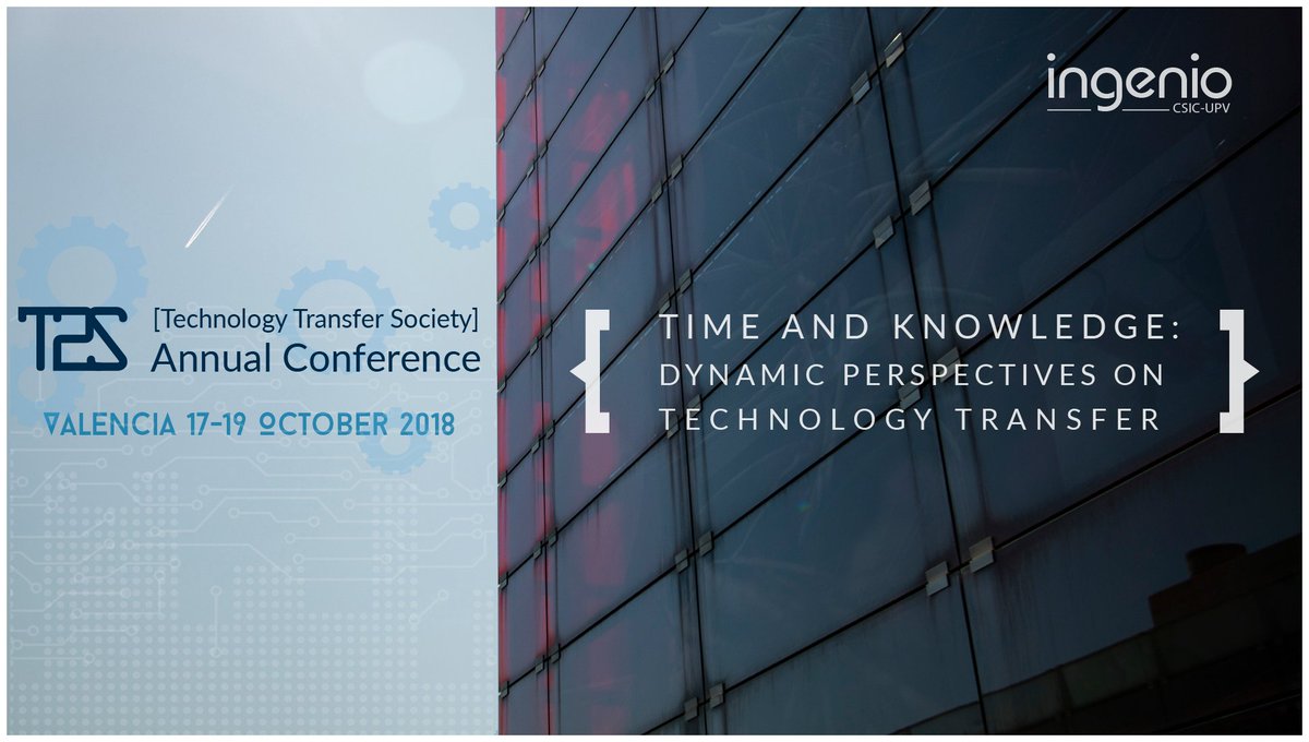 Ingenio_CsicUpv's tweet photo. ➡️Technology Transfer Society Annual Conference"#T2S2018 📢Almost ready for our meeting, October 17-19 ➡️Further information: https://t.co/4xYPz0ilR8  #Tech #Transfer #Valencia @CSICval @CPInnovacion https://t.co/2b5jt9RH1Y