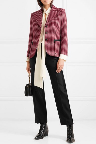 fcandfc's tweet photo. Create your total look #Chloe with this Canvas-trimmed checked wool-blend blazer, Pussy-bow silk crepe de chine blouse, Cady straight-leg pants, Rylee glossed-leather ankle boots and with this shoulder bag.
Treat yourself by placing a "Special Order" at https://t.co/qqXiAauYrX https://t.co/Rieb4MQGRe