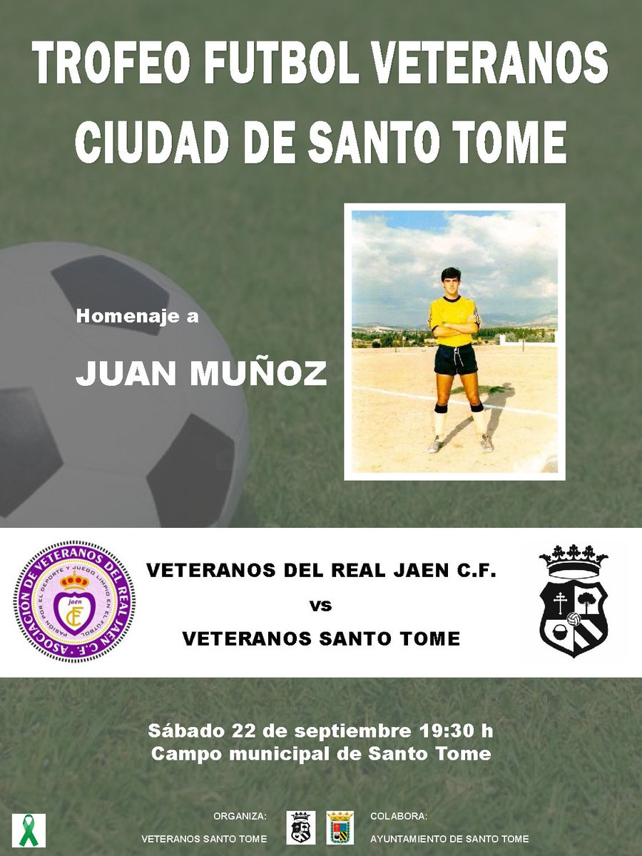 Juan Muñoz, deportista que será homenajeado por sus compañeros en el partido de veteranos que se celebra el 22 de septiembre en el campo municipal de Santo Tomé. El equipo quiere difundir el mensaje #haztedonantedeorganos #donavida #regalavida #jaen