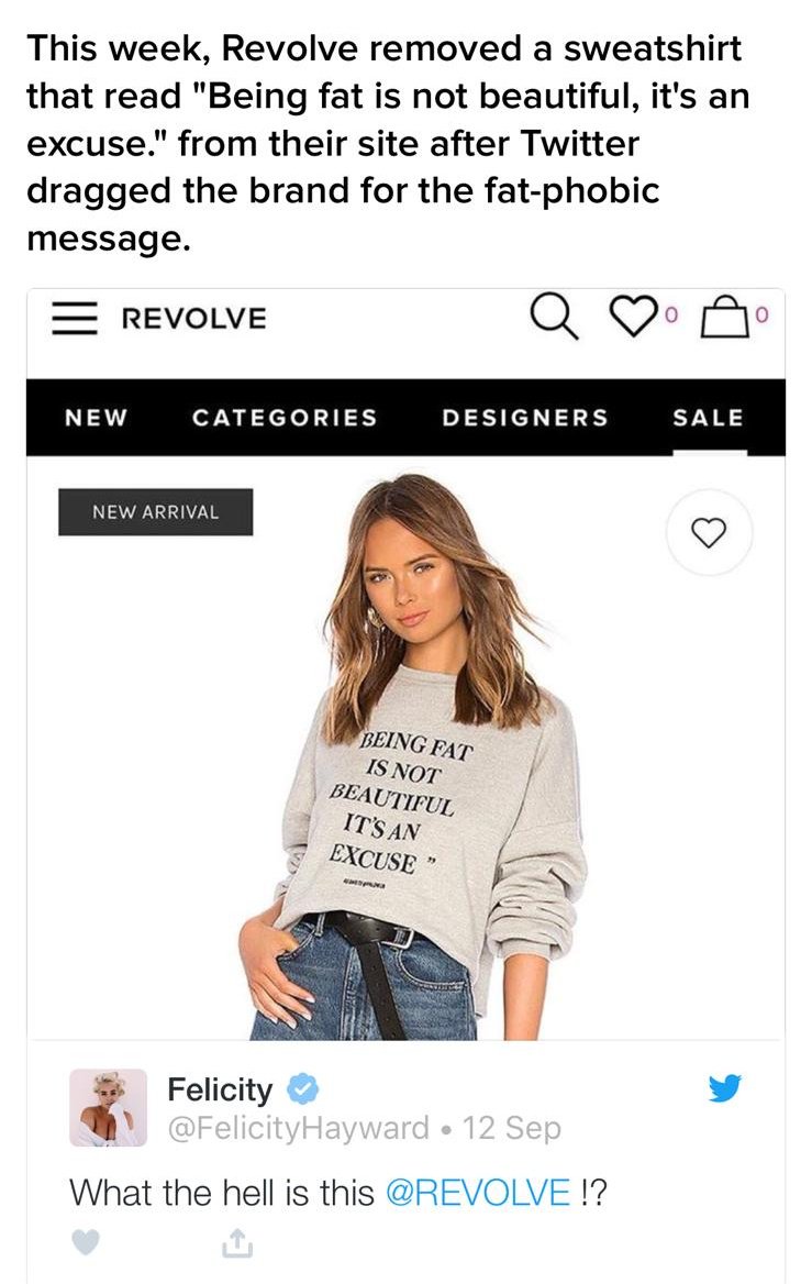 promisetrends's tweet image. Fashion should make people feel good about themselves... Inclusive not Exclusive! 

We Promise that we will always be at the forefront of promoting body confidence and acceptance...♔

 @FelicityHayward @REVOLVE @BuzzFeed @coralroseradio