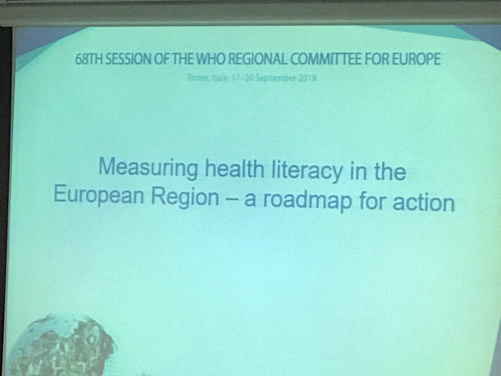 JihaneTawilah's tweet photo. Europe countries already active measuring & promoting the #healthliteracy of citizens. Action Network on Measuring Population and Organizational Health Literacy (#MPOHL) launched with @WHO_Europe to institutionalize measurement #RC68Rome https://t.co/WnL0xf2440