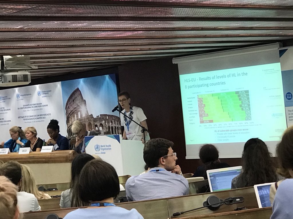 JihaneTawilah's tweet photo. Europe countries already active measuring & promoting the #healthliteracy of citizens. Action Network on Measuring Population and Organizational Health Literacy (#MPOHL) launched with @WHO_Europe to institutionalize measurement #RC68Rome https://t.co/WnL0xf2440