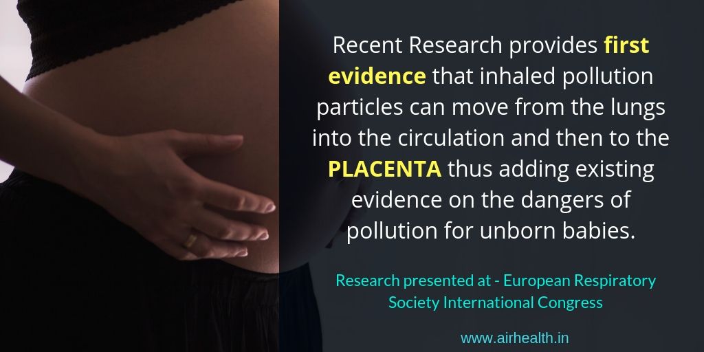 A Shocking Research Result -  Soot from polluted air is reaching placenta. Babies in the womb may not be protected against air pollution. Research by Norrice Liu et al #airpollution #baby #breathefresh