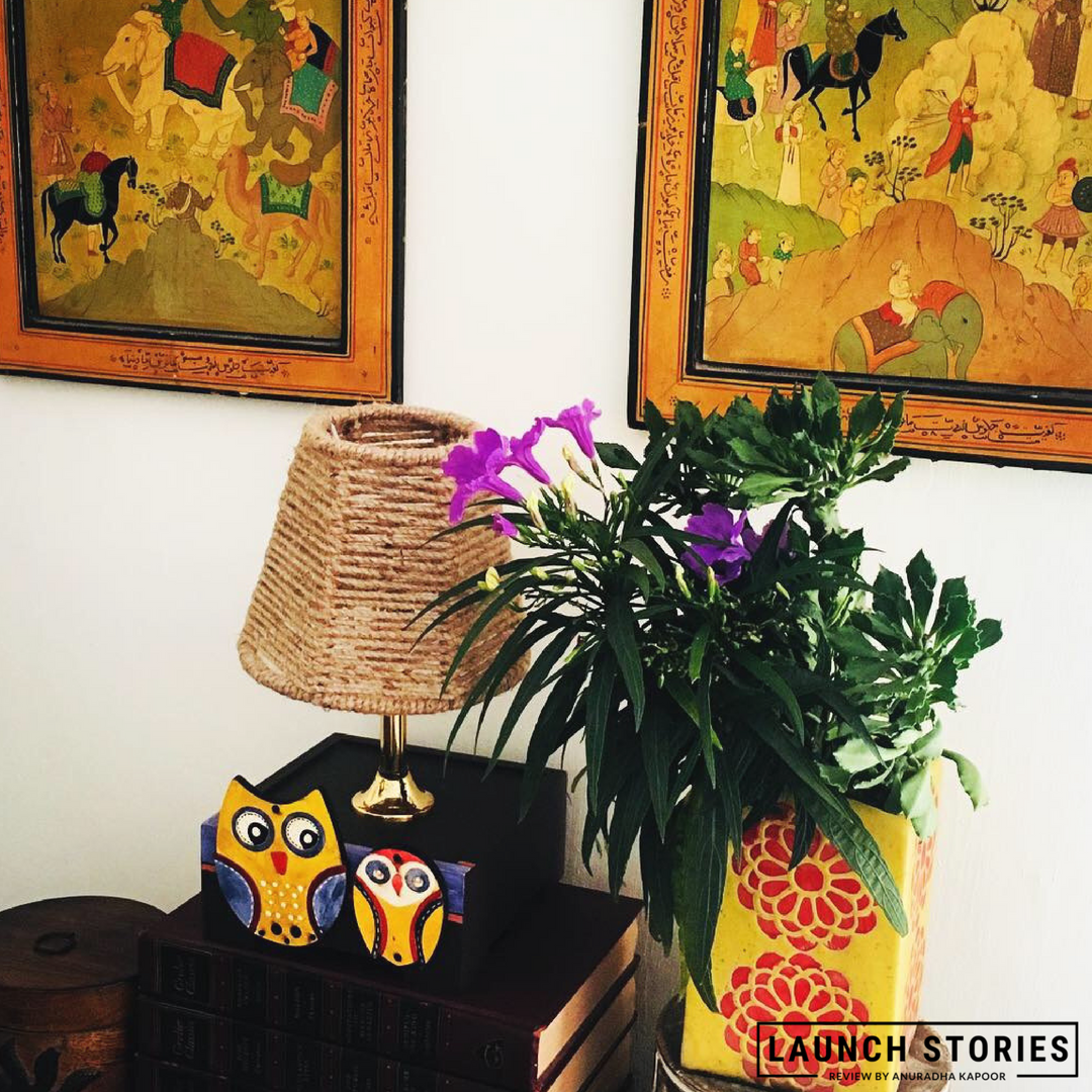 exclusivelane's tweet photo. Review by Anuradha Kapoor -"The cute hand painted Owl Lamp with a jute shade is perfect for this corner.Thank you @exclusivelane Check out their new range of products and start the festive season with something fresh and new for your home " Visit https://t.co/zHSZk5sTeL https://t.co/tJ1Mhf8R1x