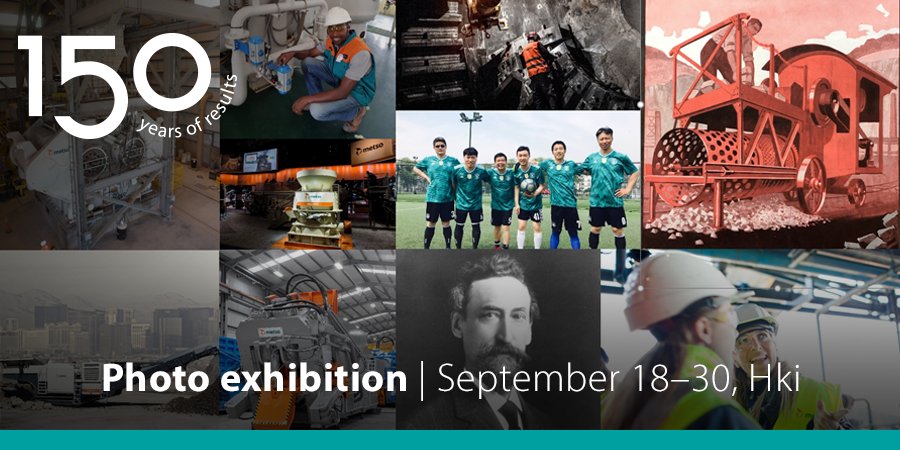 MetsoOfficial's tweet photo. We celebrate #Metso150 anniversary with photo exhibition: images, stories and insights into how the world and the industry we work with have changed over the time. Read more https://t.co/Er4mbELAys. #MetsoLife #Sanomatalo https://t.co/YOQ49SQm9g