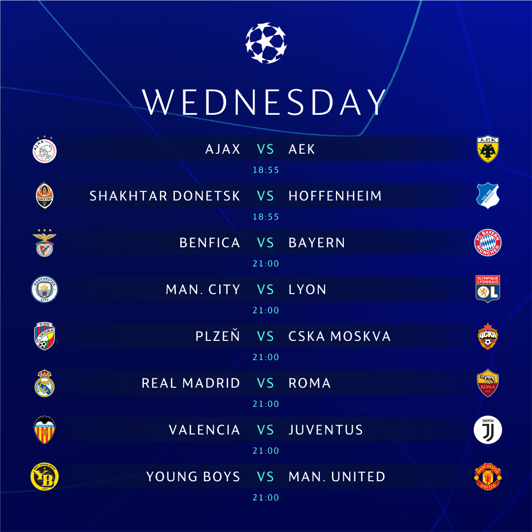 ucl match schedule 2018