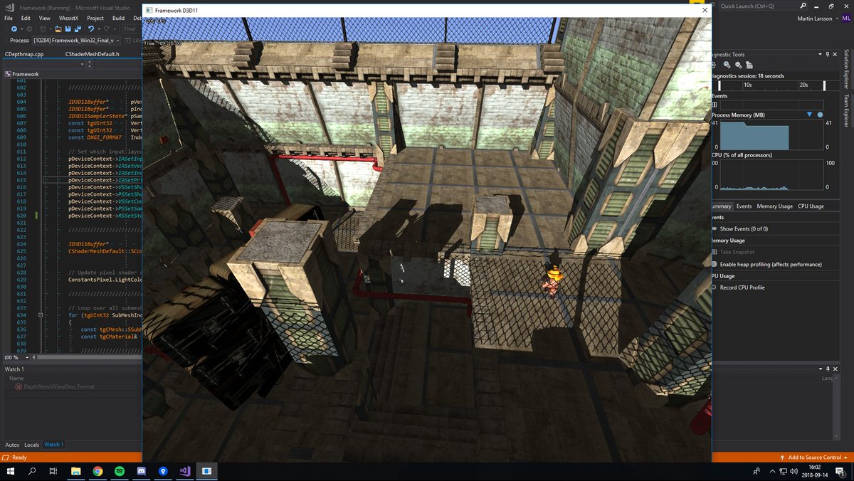 larssonmartin98's tweet photo. Interesting to learn about shadow mapping... Also, our final game project starts today before we all go out on internships, we will finish an old verticle slice in Unreal @UnrealEngine, and the project will last 9 weeks.
#shadowmapping #gamedev #hlsl #UnrealEngine https://t.co/RKJjLAhoBx