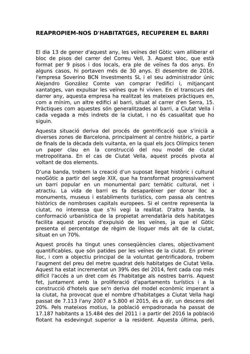 resistimalgotic's tweet photo. 📢 ALERTA DESNONAMENT 📢
El bloc alliberat al c/Correu Vell 3, @no3vell, es troba sota amenaça de desallotjament el proper divendres 21-S!
23 veïnes, 4 menors, amenaçades sense alternativa! #NoEnsFaranFora #GòticViu #DefensemElsBarris https://t.co/h7ORVEuWW2
