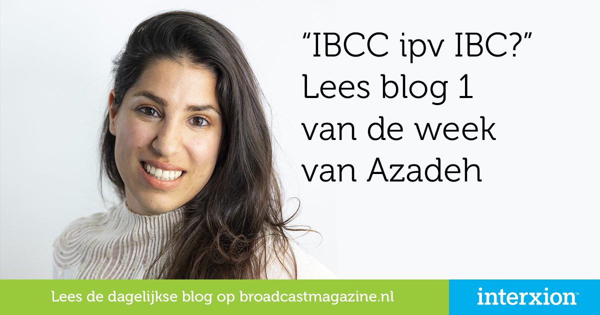 "Het zal mij niet verbazen als <a href="/IBCShow/">IBC</a> vanaf volgend jaar IBCC heet" aldus @Interxion_NL Accountmanager Azadeh Baghery. Lees deze week elke dag een nieuwe blog van Azadeh op broadcastmagazine.nl/the-week-of/ib… #theweekof <a href="/broadcastmag/">BM</a>