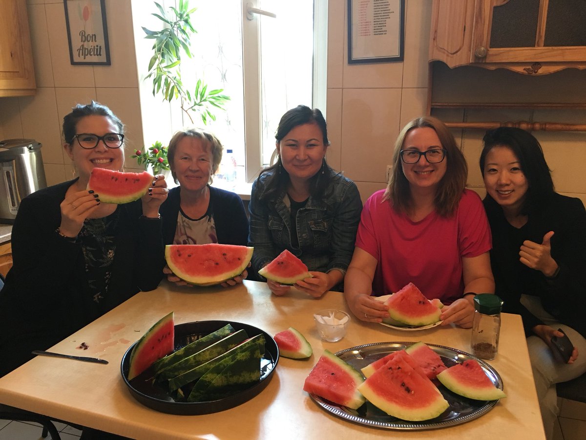 LaRakhilina's tweet photo. Summer is not over as long as PSI team takes “watermelon break” instead of afternoon tea. #RTCFellows @MSDInvents https://t.co/DF18nhgLwg