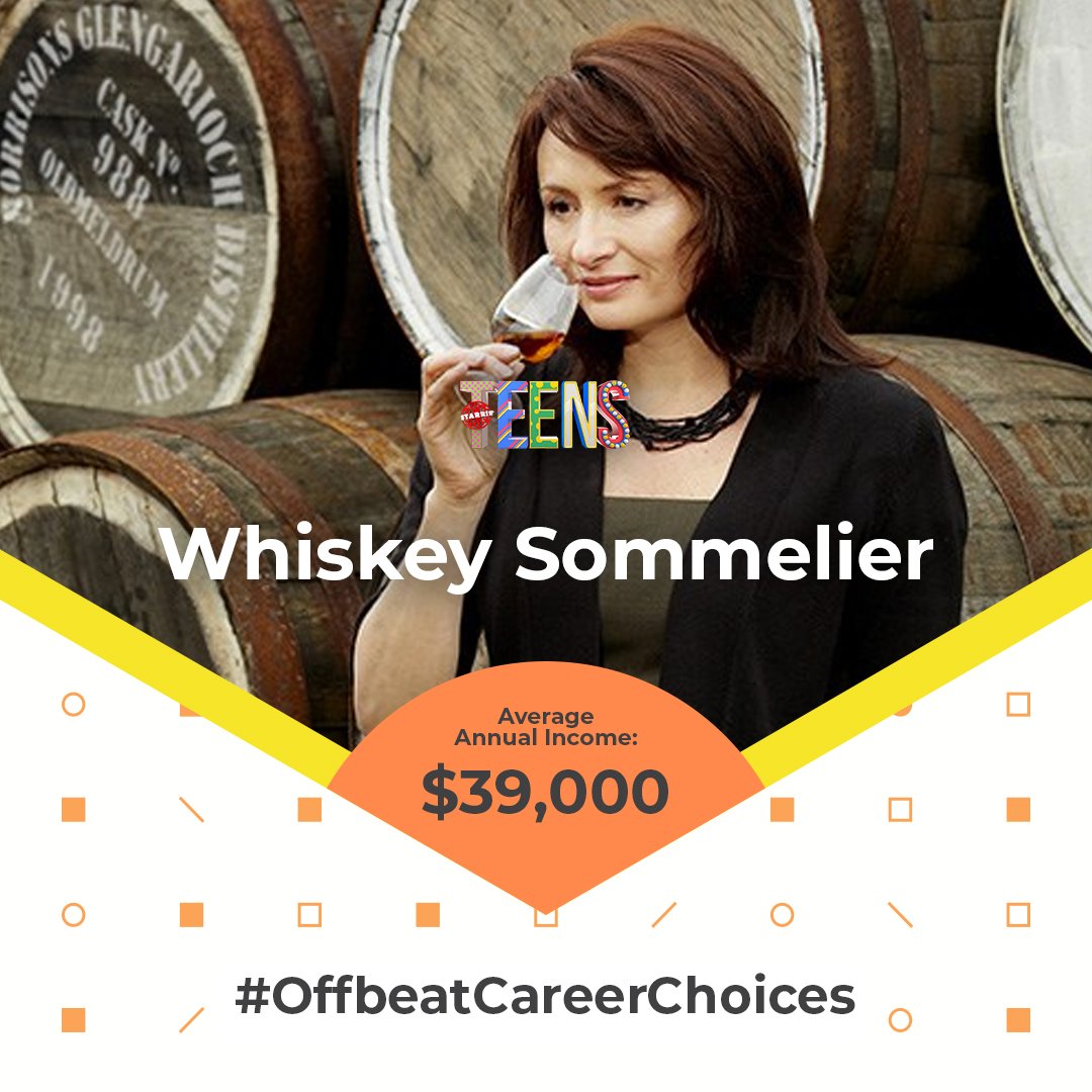 StarrinTeens's tweet photo. #OffbeatCareerChoices #WhiskeySommelier are paid handsomely for tasting whiskeys and to decide on the premium whiskeys and spread awareness on the fine nuances and distinguishing features in order to pick the best liquor. #StarrinTeens #HarnessTheHappy #Career #Whiskey #Teens https://t.co/plPojqxbaM