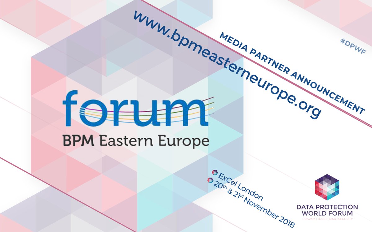 #RISK (@risk_events) on Twitter photo We are delighted to announce that <a href="/bpmeeforum/">BPM EE Forum</a> is an official Data Protection World Forum partner.
Learn more about the event & book your tickets here: dataprotectionworldforum.com We are delighted to announce that <a href="/bpmeeforum/">BPM EE Forum</a> is an official Data Protection World Forum partner.
Learn more about the event & book your tickets here: dataprotectionworldforum.com