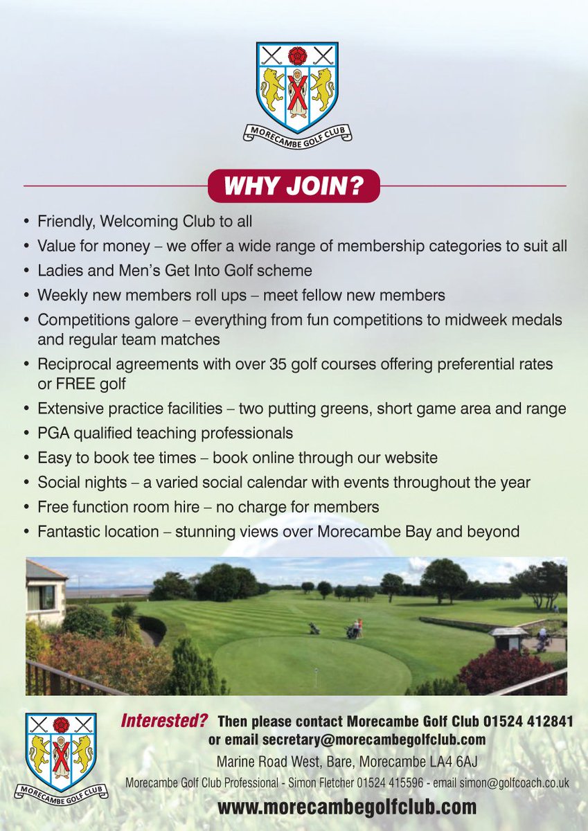 ***MEMBERSHIP OFFER***

Check out our latest membership offer but be quick, it's only for a limited time!

For more information or to join, contact 01524 412841. 

#membershipoffer #northwestgolf #valueformoney