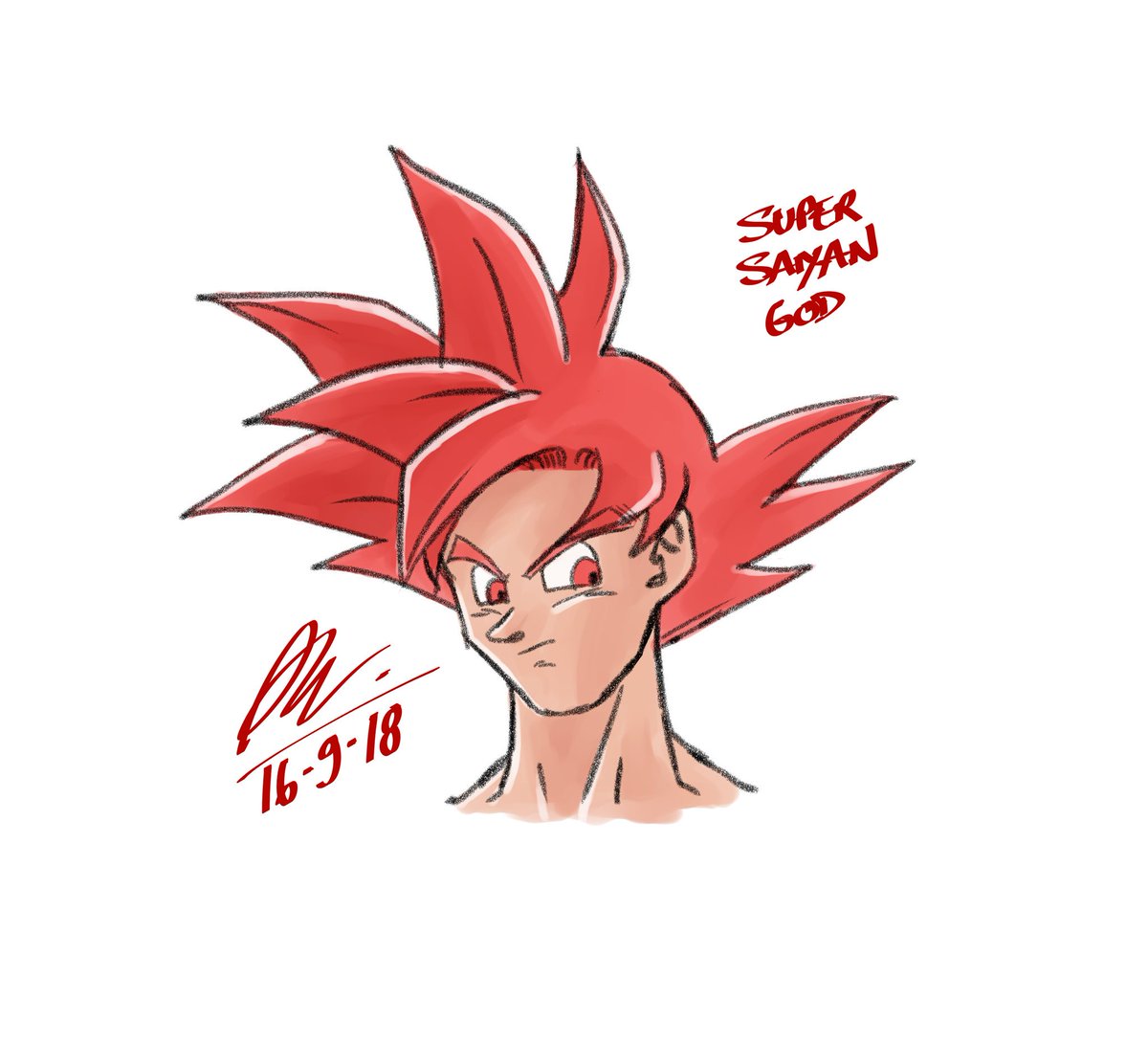 omegazwartlucas's tweet photo. Trying to adopt a less "digital/clean-looking" style. #ssjgod #ssgod #ssg #goku #dragonball #dragonballsuper https://t.co/109YYw29Zo