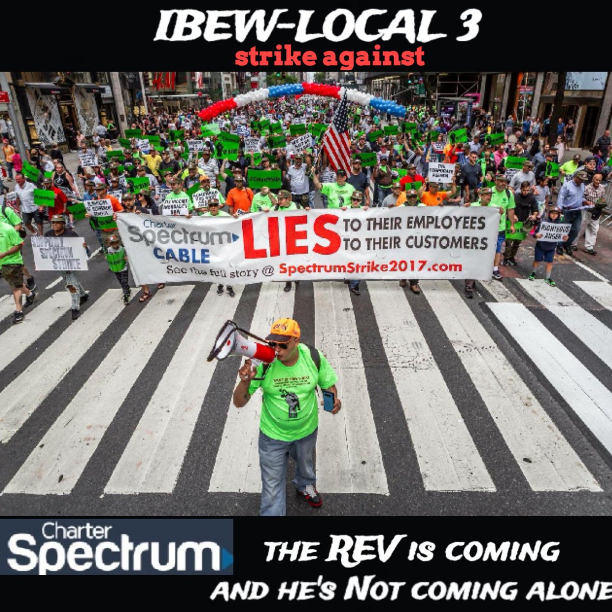 alpizarro's tweet photo. When the negotiations start today. Think about the 1800 families you displaced, abused and disrupted their quality of life. #SpectrumStrike #Local3 https://t.co/jTAXYf7GlQ