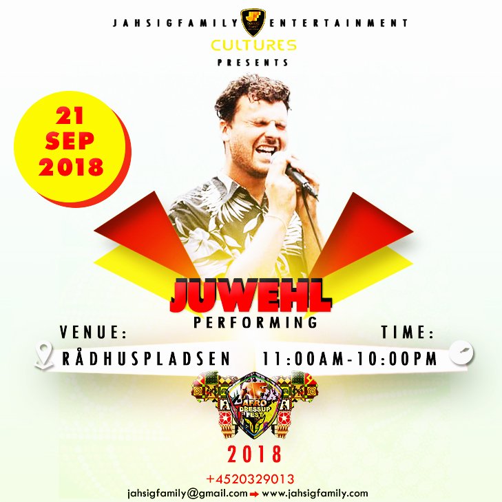 JahsigFamily's tweet photo. ARTISTES LINEUP 2, AFRO DRESSUP FESTIVAL/KØBENHAVN AFRIKANSK MARKET DAG 2018.SENSATIONAL MUSICIANS AND EUROPE'S FINEST.🎤🕺🇩🇰🇬🇭💃♥️🌍🤞👊🔥#INA #IVER$EN #JUWEHL #KING_KACHAWI 21-SEPTEMBER-2018, FRIDAY AT VENUE RÅDHUSPLADSEN TIME FROM 11:00AM  #KISSAFRICA https://t.co/Fw0kqVb1kp