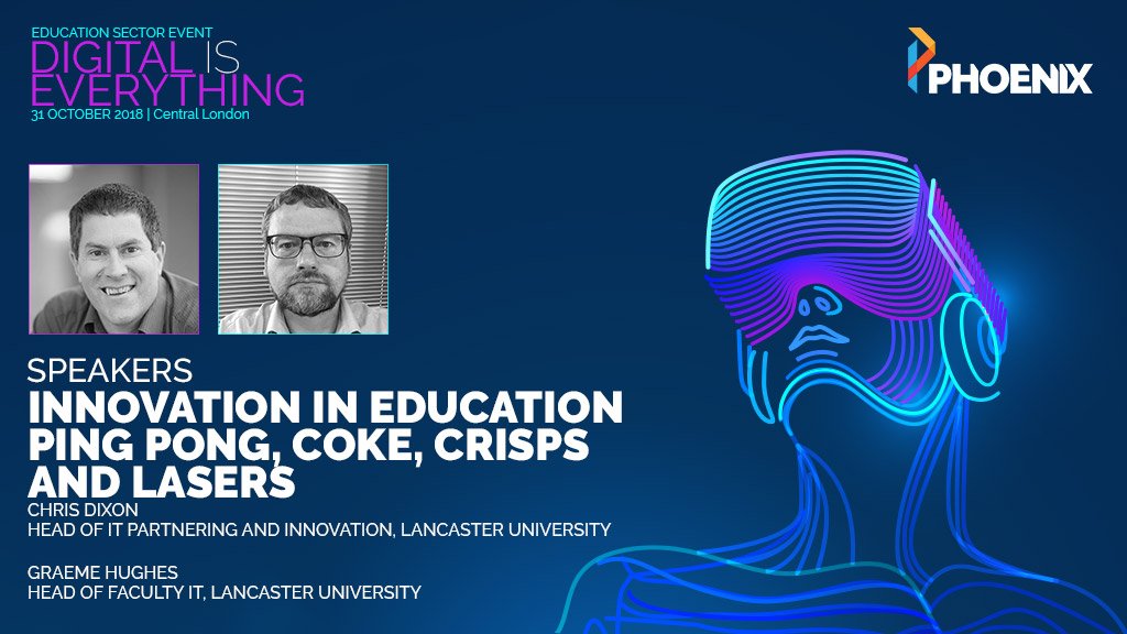 PhoenixYork's tweet photo. Register now to hear Chris Dixon and Graeme Hughes from Lancaster University speak about “Innovation in Education - Ping Pong, Coke, Crisps and Lasers”. Reserve your place now https://t.co/RlXJN0TmLk
#DigitalIsEverything #Innovation #Education https://t.co/wK4TTNAECQ