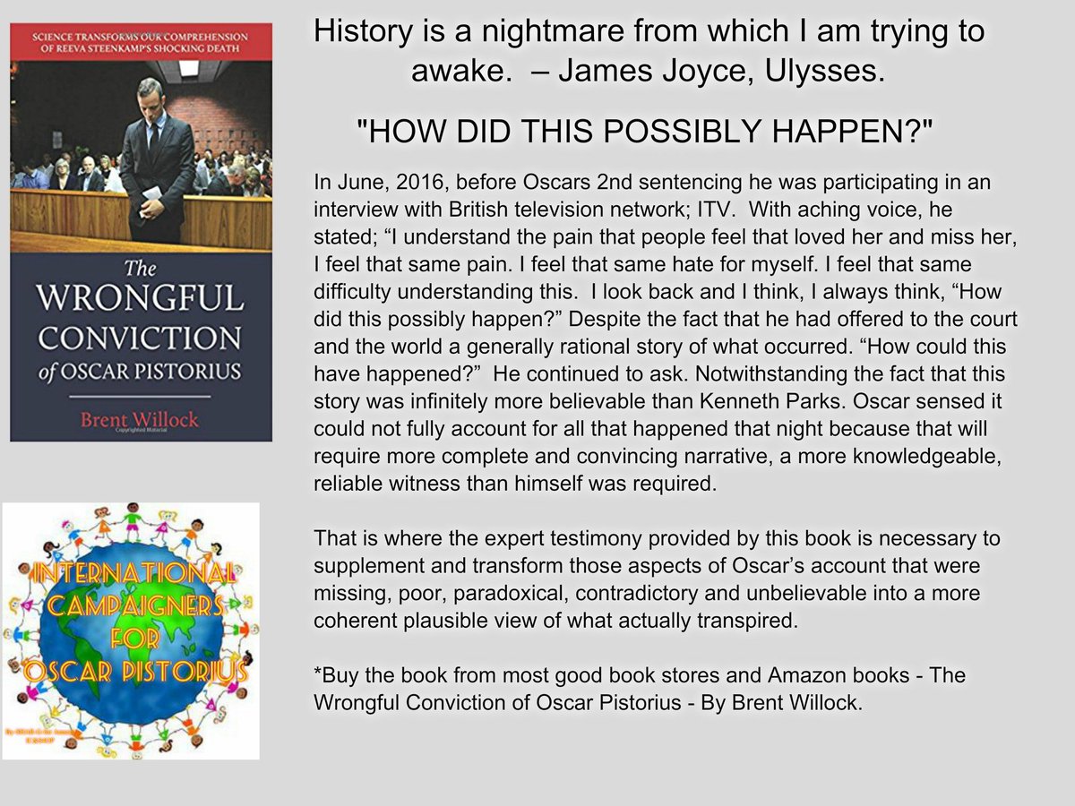 C4OscarP's tweet photo. The #OscarPistorius documentary in circulation explains nothing new, just opens up the tragic wounds and gets people fighting again.  For a different perspective, Please read this book it answers the unanswered questions. https://t.co/5zcfeH0Lcq