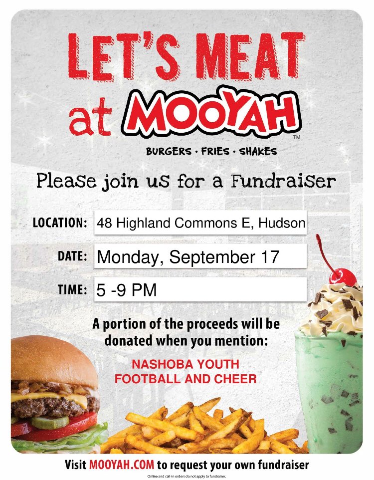 NYFC_Chiefs's tweet photo. Don’t forget...Take a night off from cooking!! Come support Nashoba Youth Football and Cheer. @hale_middle @MREschool @Pk8SawyerSchool @nashobaAD @Center_scs https://t.co/YvyO0FLB7G