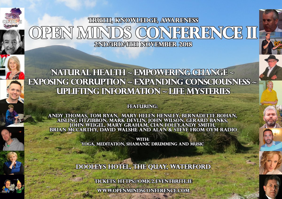 OMIC2019's tweet image. Open Minds Ireland Conference 2 now only 6 weeks away! @djmarkdevlin  @AireHolistics  @CornishScott @aislinghealth @clairebarry19