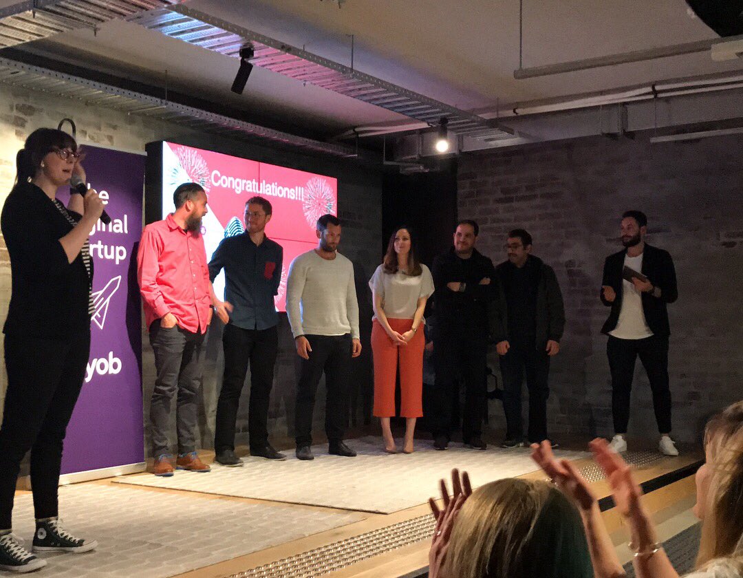 australia_tsn's tweet photo. The winners of #PitchforaSpot @CreativeCubesCo @MYOB #cubes3121 #startupvic - and an @elephant_ed in the room! https://t.co/UKQzzPI9AO
