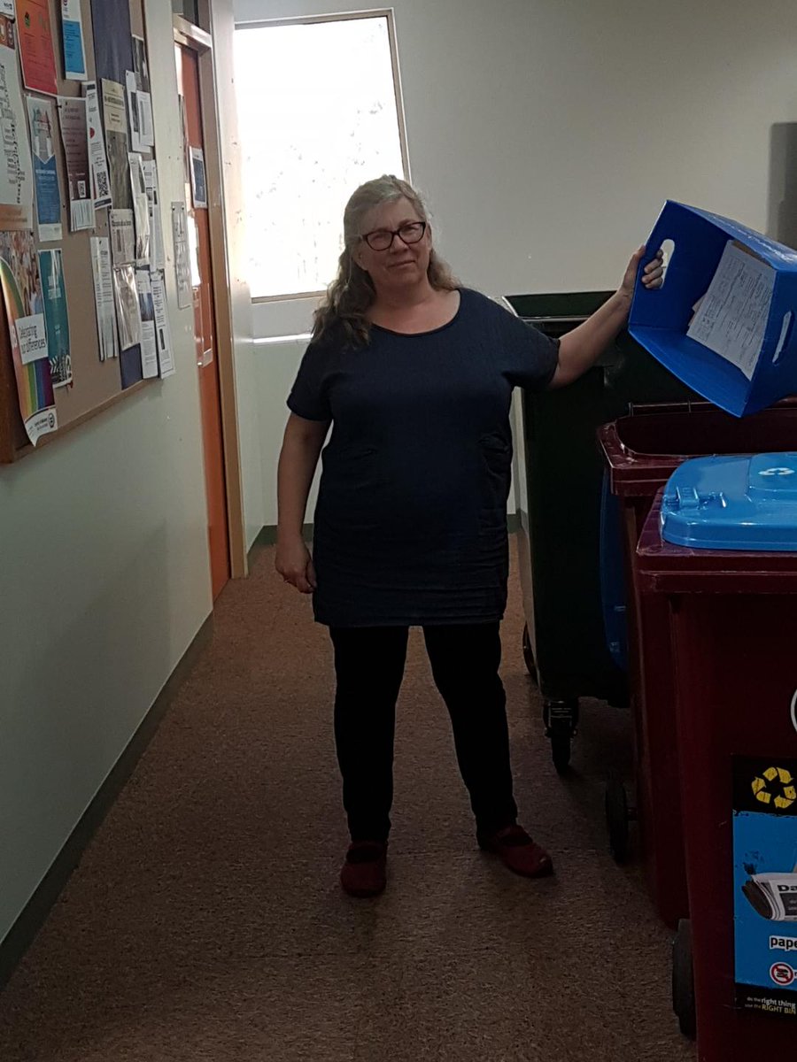 Megovich's tweet photo. 3 bins full.. the cleaners decided to bring a skip! #lastweekatwork https://t.co/dhNh5Bro0L