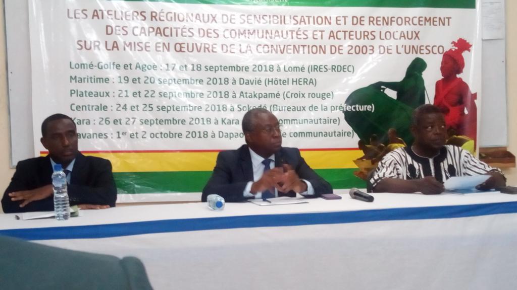 Pour la sauvegarde du patrimoine culturel immatériel national, le Togo s'engage auprès d'autres pays membres de L'UNESCO  afin d'impliquer les acteurs culturels dans la mise en œuvre de la convention de 2003 de L'UNESCO.