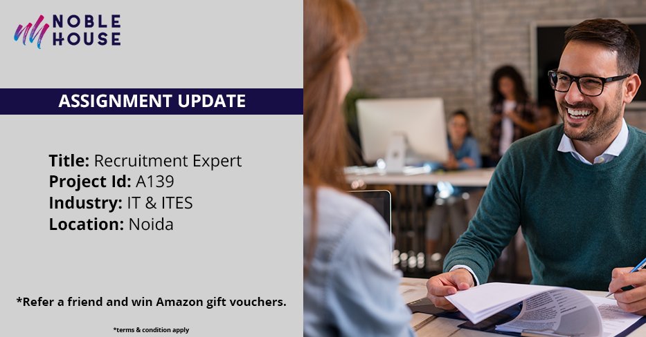 We have a new assignment for you. A reputed #IT company in Noida is looking for a Recruitment expert for their short-term #recruitment needs. Login to buff.ly/2M0DK51 and apply today.