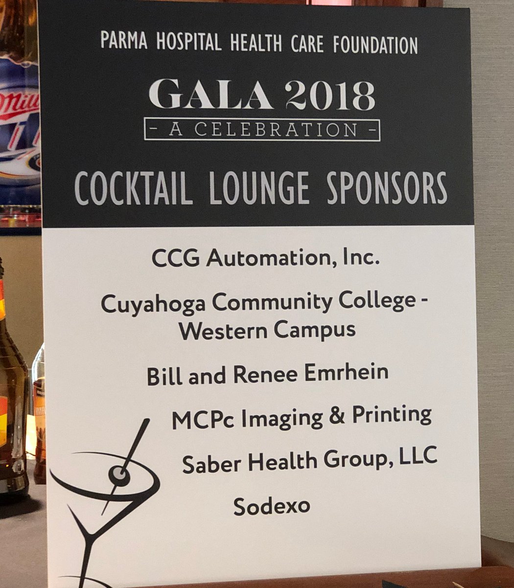 It was a pleasure being a sponsor of the Cocktail Lounge at the UH Parma Hospital Gala on Saturday. It was a great evening with proceeds going to their Emergency Room. #hospital #emergency
